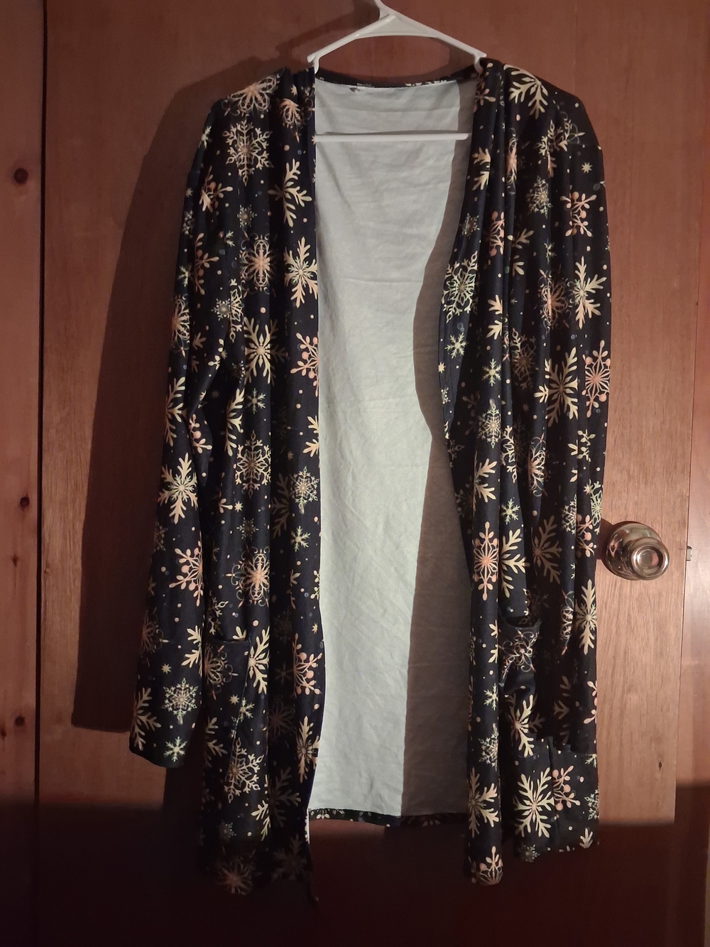 Women's Black CHRISTMAS Snowflake Open Cardigan Jacket